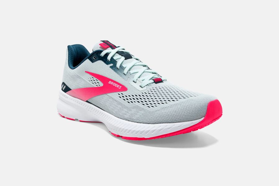 Launch 8 Road Brooks Running Shoes NZ Womens - Grey/Pink - NPTVHJ-596